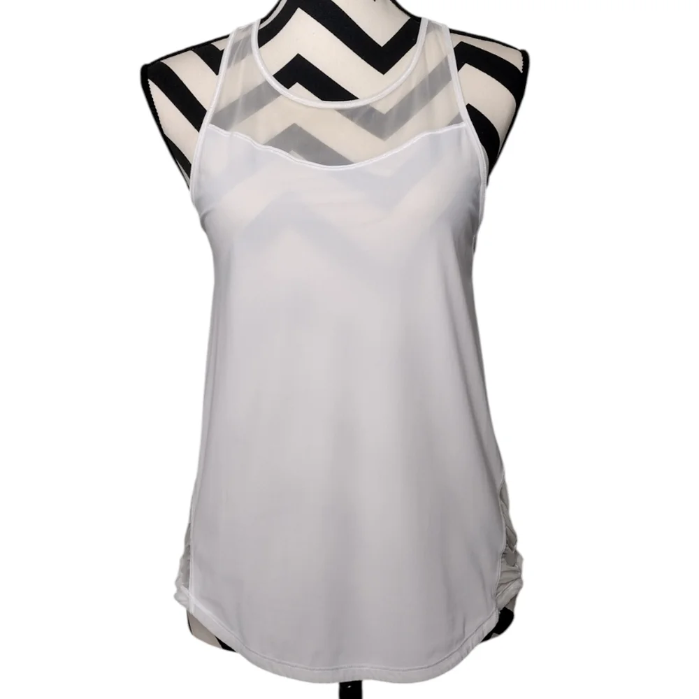 Lululemon White Workout Athletic Tank Top Sz 4